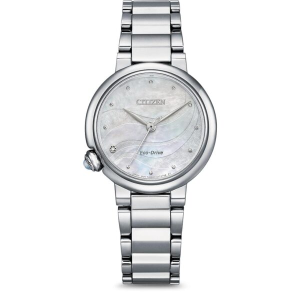 RELOJ CITIZEN DAMA PREMIUM ECO-DRIVE ESFERA NACAR CORREA METALICA EM0910-80D